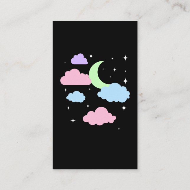 Carte De Visite Cute Pastel Goth Moon Nuds Kawaii (Devant)
