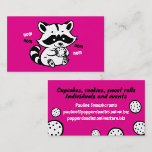 Carte De Visite Cute raccoon manger biscuit boulangerie boulangeri