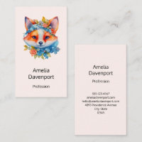 Cute Renard orange avec Couronne florale