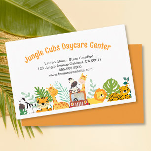 Carte De Visite Cute Safari Animal Garderie Babysitter