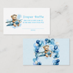 Carte De Visite Cute Teddy Bear dans un avion Boy Diaper Raffle