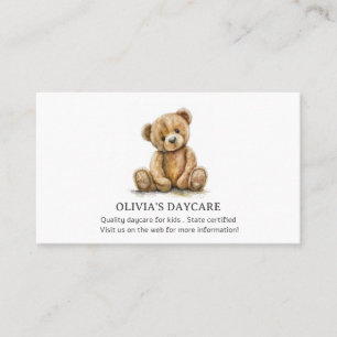 Carte De Visite Cute Teddy Bear Garde d'enfants Garde d'enfants Ga