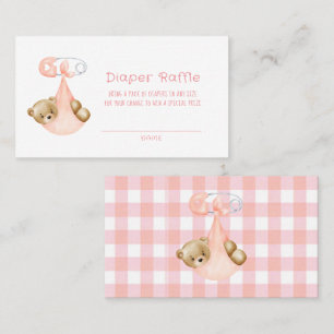 Carte De Visite Cute Teddy Bear Punk Pêcher Girl Diaper Raffle