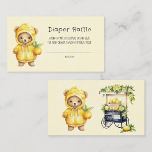 Carte De Visite Cute Teddy Ours Yellow Lemon Diaper Raffin