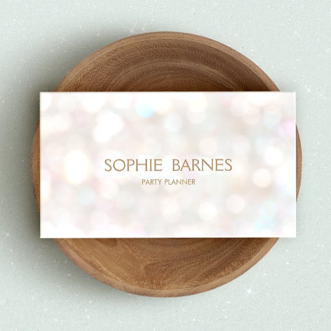 Carte De Visite Cute Whimsical Bokeh Event Party Planner (Créateur téléchargé)