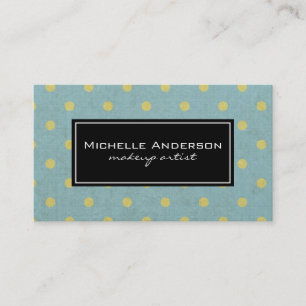 Carte De Visite Cute Yellow Polka Point Motif Texture verte