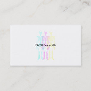 Carte De Visite Cyan Magenta Jaune Letterpress Skeletons