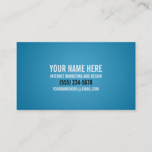 Carte de visite cyan typographique audacieux