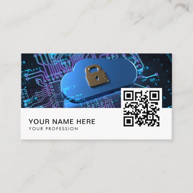 Carte De Visite Cyber Sécurité Analyste QR Code voiture d'affaires (Devant)