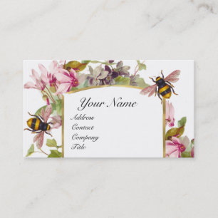 Carte De Visite Cyclamens, Abeilles de miel, Abeille, Monogramme a