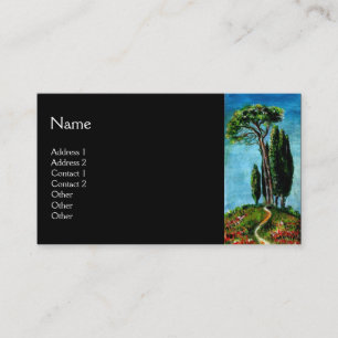 CARTE DE VISITE CYPRÈS ET PIN MÉDITERRANÉEN EN TOSCANE