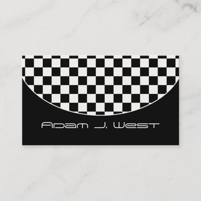 Carte de visite : : D2 Checkered noir et blanc (Devant)
