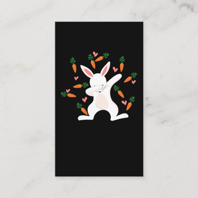 Carte De Visite Dabbing Bunny Carottes Amant animal drôle (Devant)