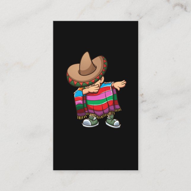 Carte De Visite Dabbing Mexican Kid avec Sombrero et Sombrero (Devant)