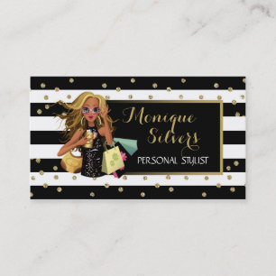 Carte de visite d'achat Black & White/Gold Savvy