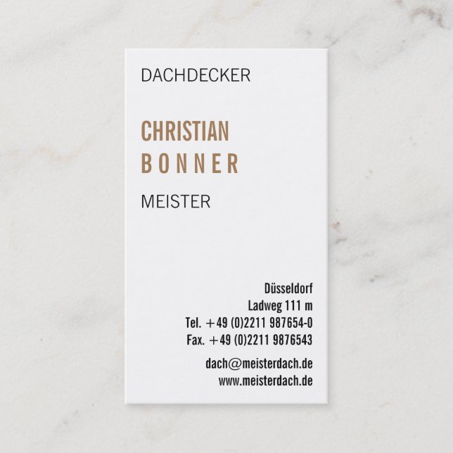 Carte De Visite Dachdecker Visitenkarten (Devant)