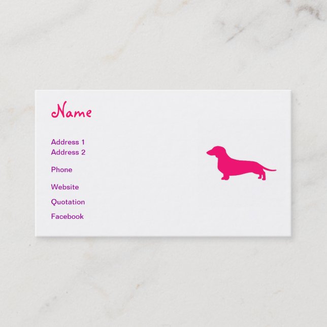 Carte de visite Dachshund Breeder (Devant)