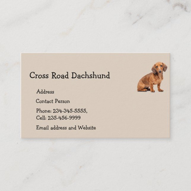 Carte De Visite Dachshund chien animal animal animal animal de com (Devant)
