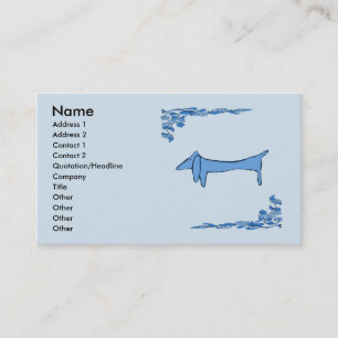 Carte De Visite Dachshund en bleu
