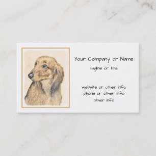 Carte De Visite Dachshund (Longhaerien) Peinture - Art Chien origi