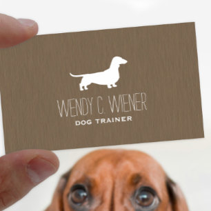 Carte De Visite Dachshund Silhouette   Chien de l'animal   Weenie 