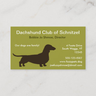 Carte De Visite Dachshund Silhouette   Chien de l'animal   Weenie 