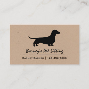 Carte De Visite Dachshund Silhouette   Wiener Dog   Chien de sauci