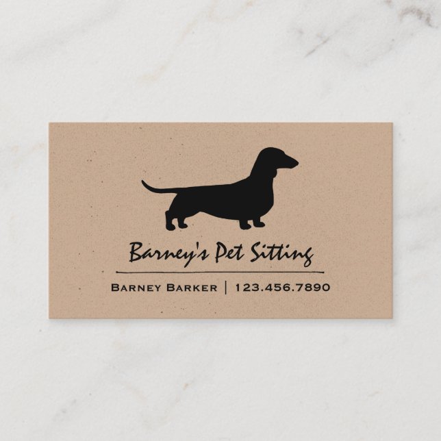 Carte De Visite Dachshund Silhouette | Wiener Dog | Chien de sauci (Devant)