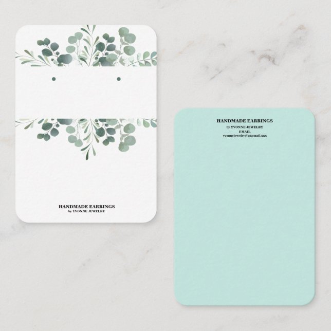 Carte de visite d'affichage de l'oreille verte (Devant / Derrière)