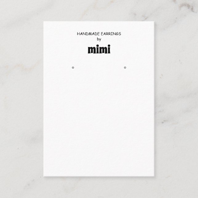 Carte de visite d'affichage d'oreille simple (Devant)