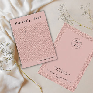 Carte de visite d'affichage du logo en lin rose