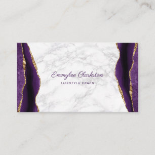 Carte de visite d'âge en marbre violet or
