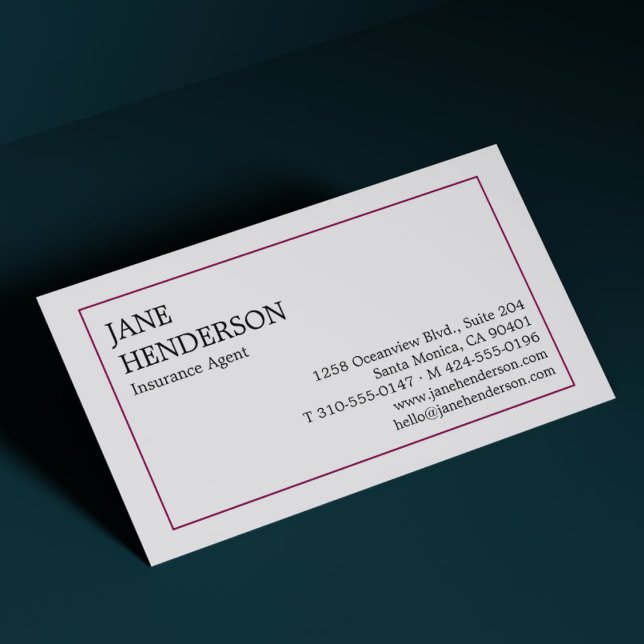 Carte de visite d'agent d'assurance | Conception i (Insurance Agent Business Card)