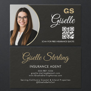 Carte de visite d'agent d'assurance en ardoise noi