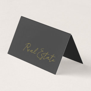 Carte de visite d'agent de style couleur gris or