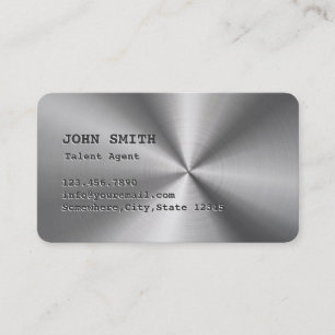 Carte de visite d'agent de talent d'acier