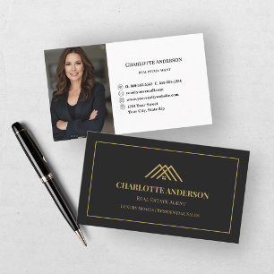 Carte de visite d'agent immobilier Photo Black Gol