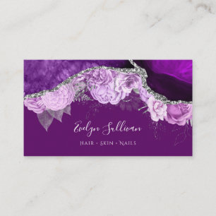 carte de visite d'agneau à fleurs mauve
