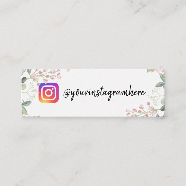 carte de visite d'agramme floral d'aquarelle (Devant)