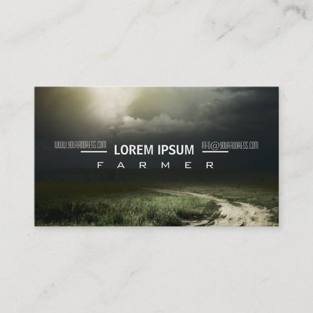 Carte de visite d'agriculture de pré de champ (Devant)