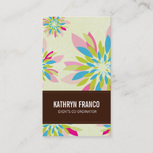Carte De Visite Dahlia abstrait simple lumineux FLORAL MODERNE de