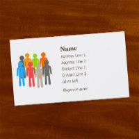 Carte de visite d'aide aux personnes à but non luc