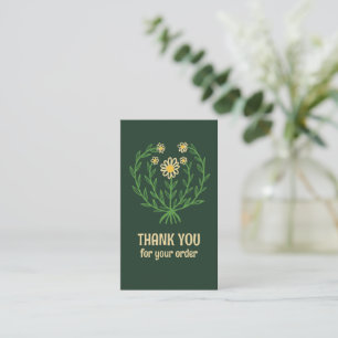 Carte De Visite Daisy Floral Logo Chic Elegant Order Merci