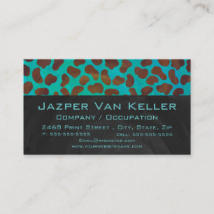 Carte De Visite Dalmatie Brown et Turquoise avec Monogramme