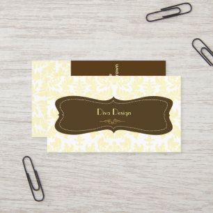 Carte De Visite Damas baroque en crème/chocolat brun
