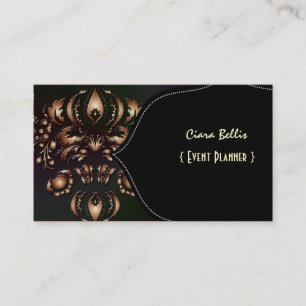 Carte De Visite Damas élégant, noir+bronze