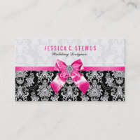 Damas Florales Noir & Blanc Avec Bow Rose