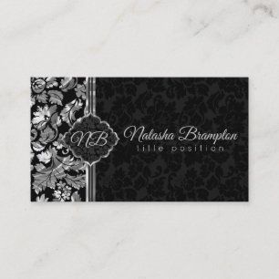 Carte De Visite Damas Noir Et Argent Clair