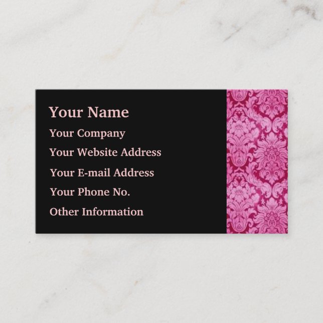 Carte De Visite Damas rose (Devant)