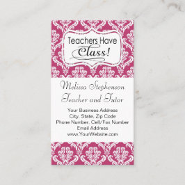 Carte De Visite Damas Roses, Les Enseignants Ont Classe